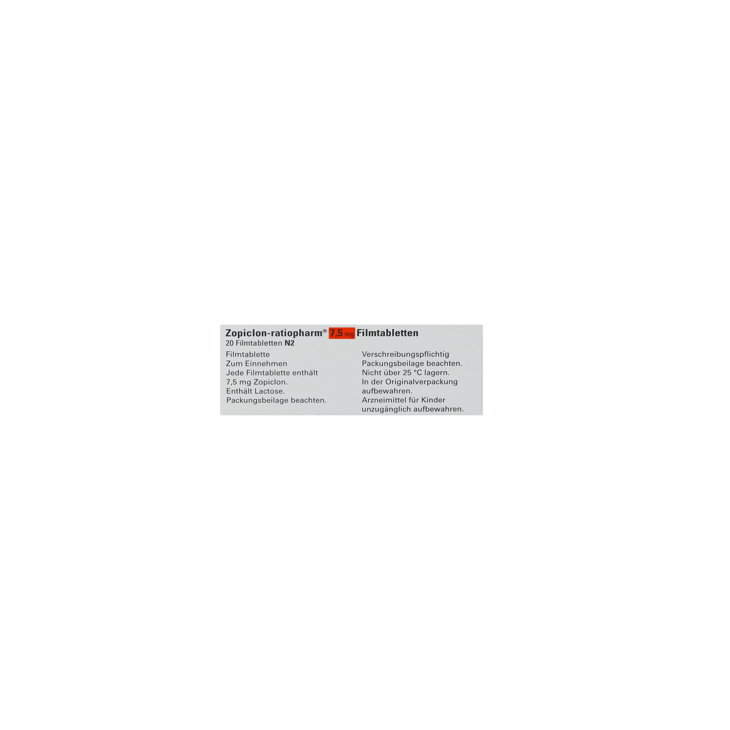 ZOPICLON-ratiopharm 7,5 mg Filmtabletten