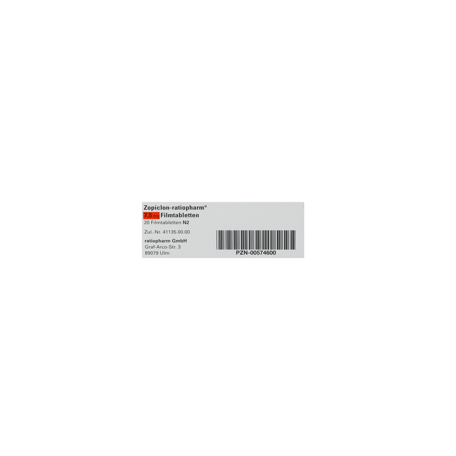 ZOPICLON-ratiopharm 7,5 mg Filmtabletten