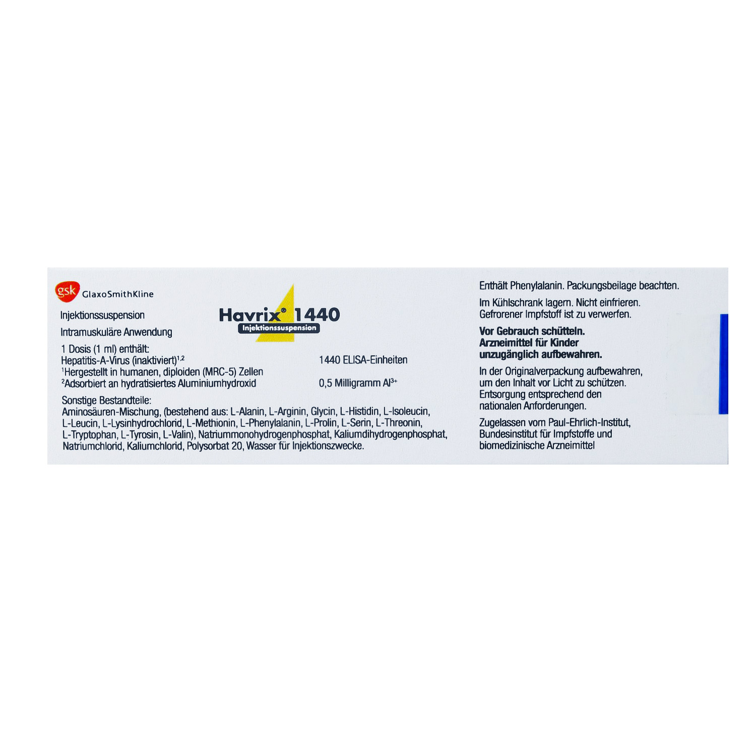 HAVRIX 1440 Impfdosis Inj.-Susp.i.e.Fertigspritze