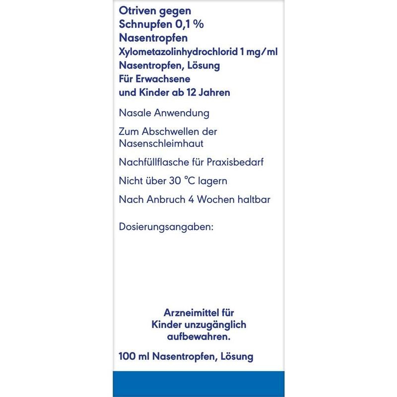 OTRIVEN 0,1% Nasentropfen Nachfüllfla.Praxisbedarf