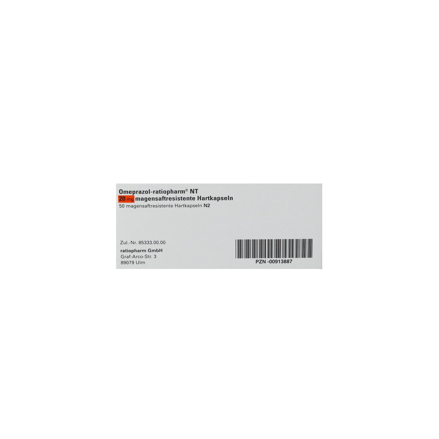 OMEPRAZOL-ratiopharm NT 20 mg magensaftr.Hartkaps.