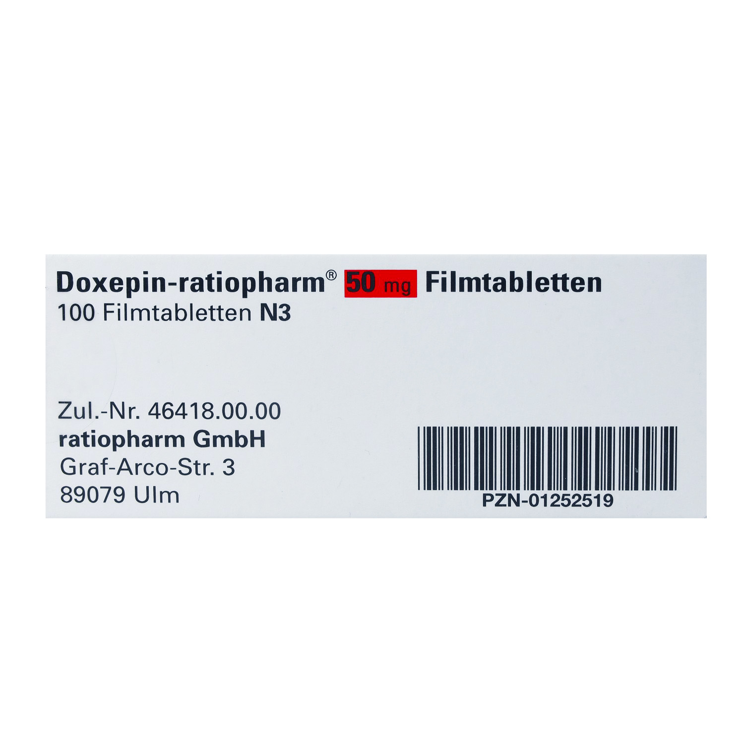 DOXEPIN-ratiopharm 50 mg Filmtabletten