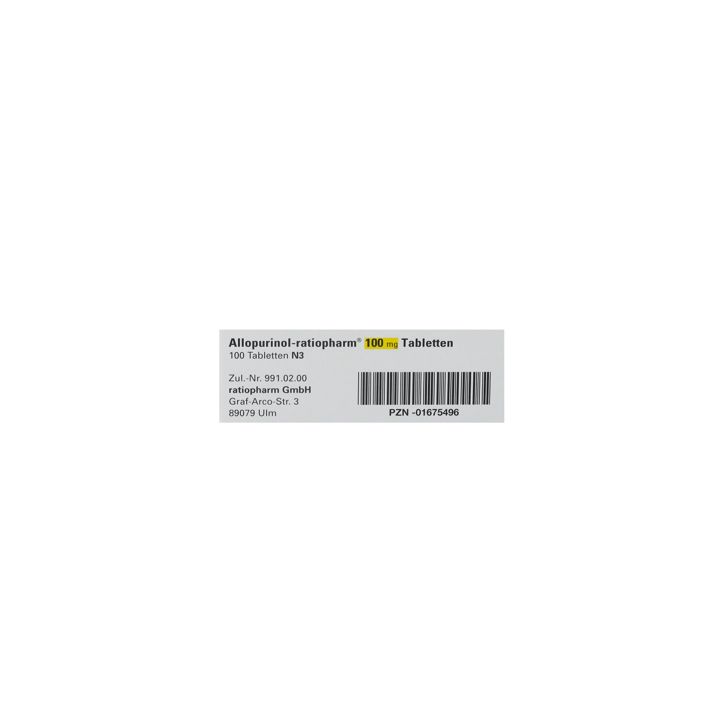 ALLOPURINOL-ratiopharm 100 mg Tabletten