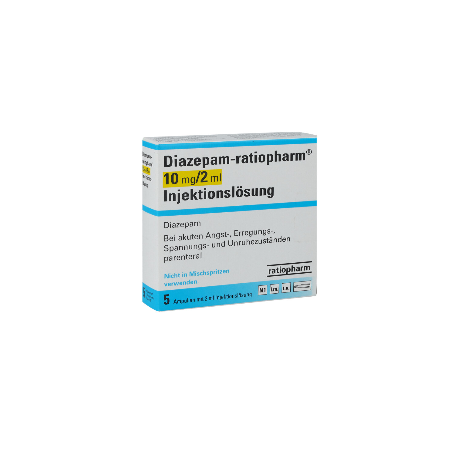 DIAZEPAM-ratiopharm 10 mg/2 ml Inj.Lsg. Ampullen