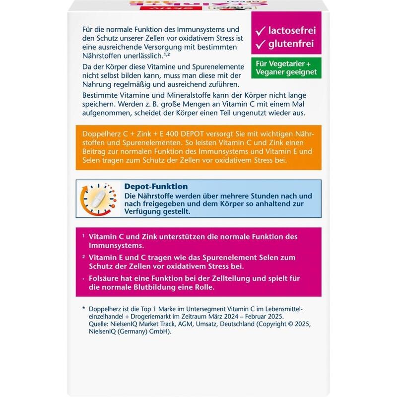 DOPPELHERZ C+Zink+E Depot Tabletten