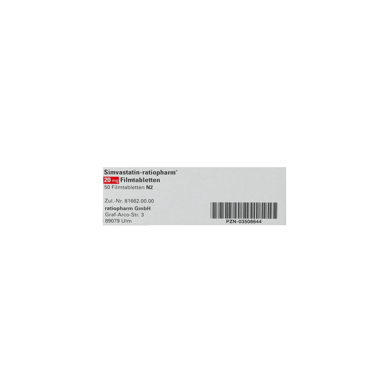 SIMVASTATIN-ratiopharm 20 mg Filmtabletten