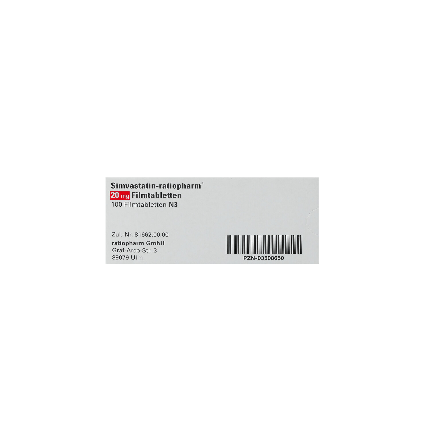 SIMVASTATIN-ratiopharm 20 mg Filmtabletten