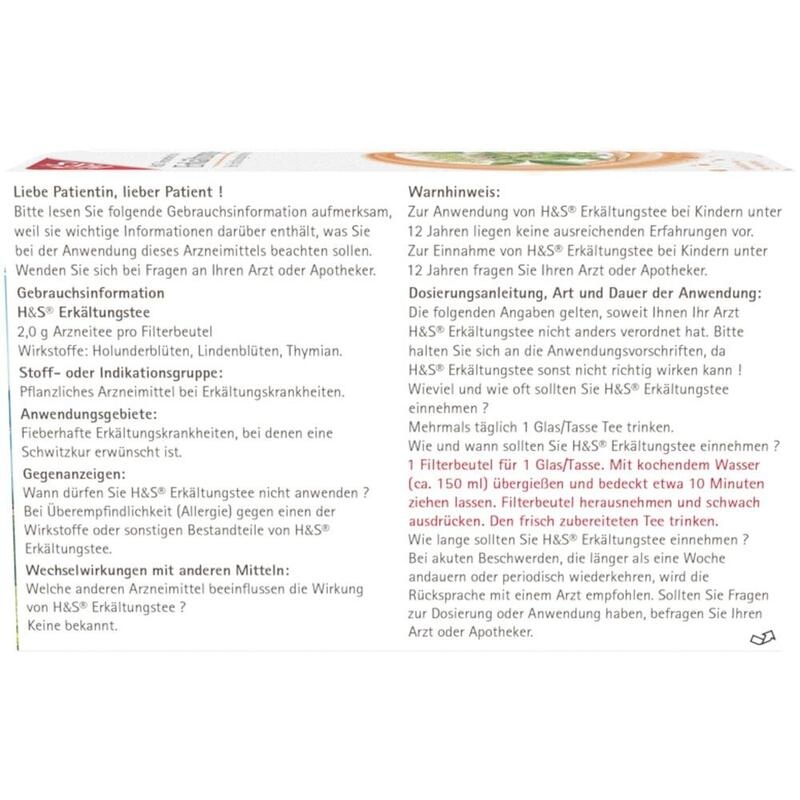 H&S Erkältungstee V Filterbeutel