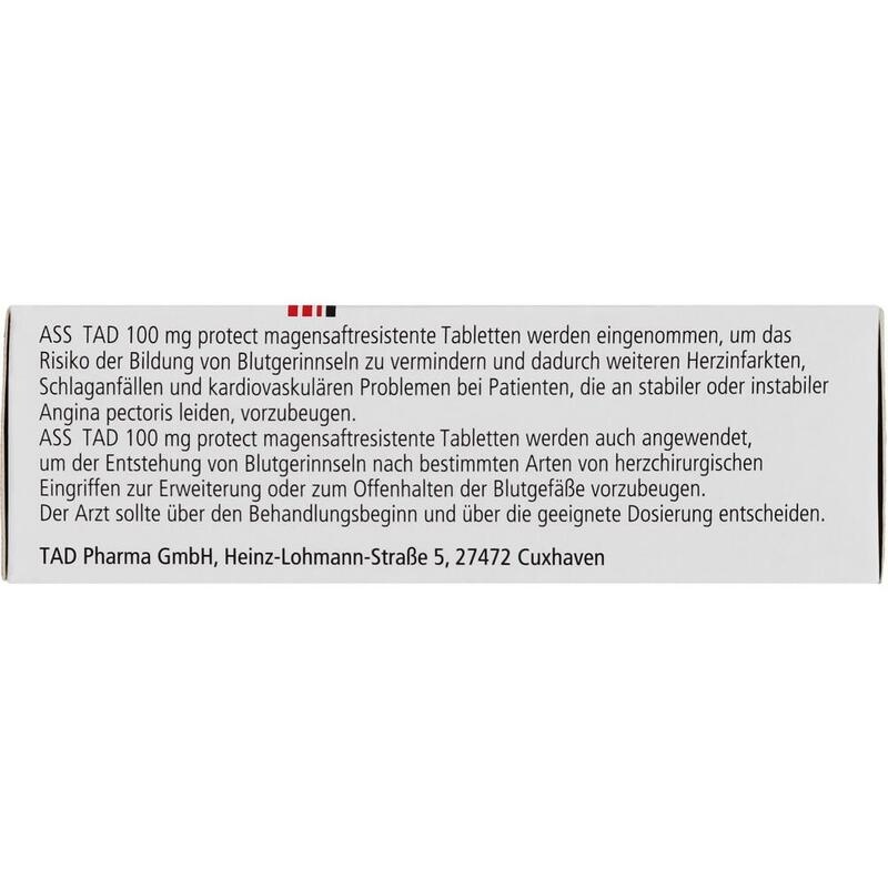 ASS TAD 100 mg protect magensaftres.Filmtabletten