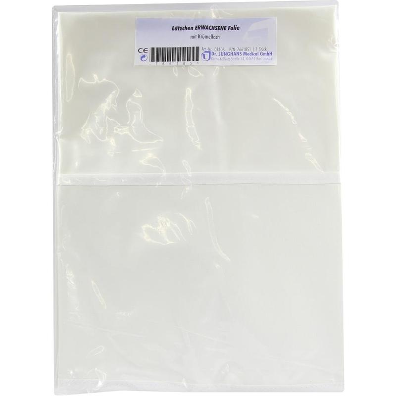 LÄTZCHEN Erwachsene m.Krümelfach Folie weiß