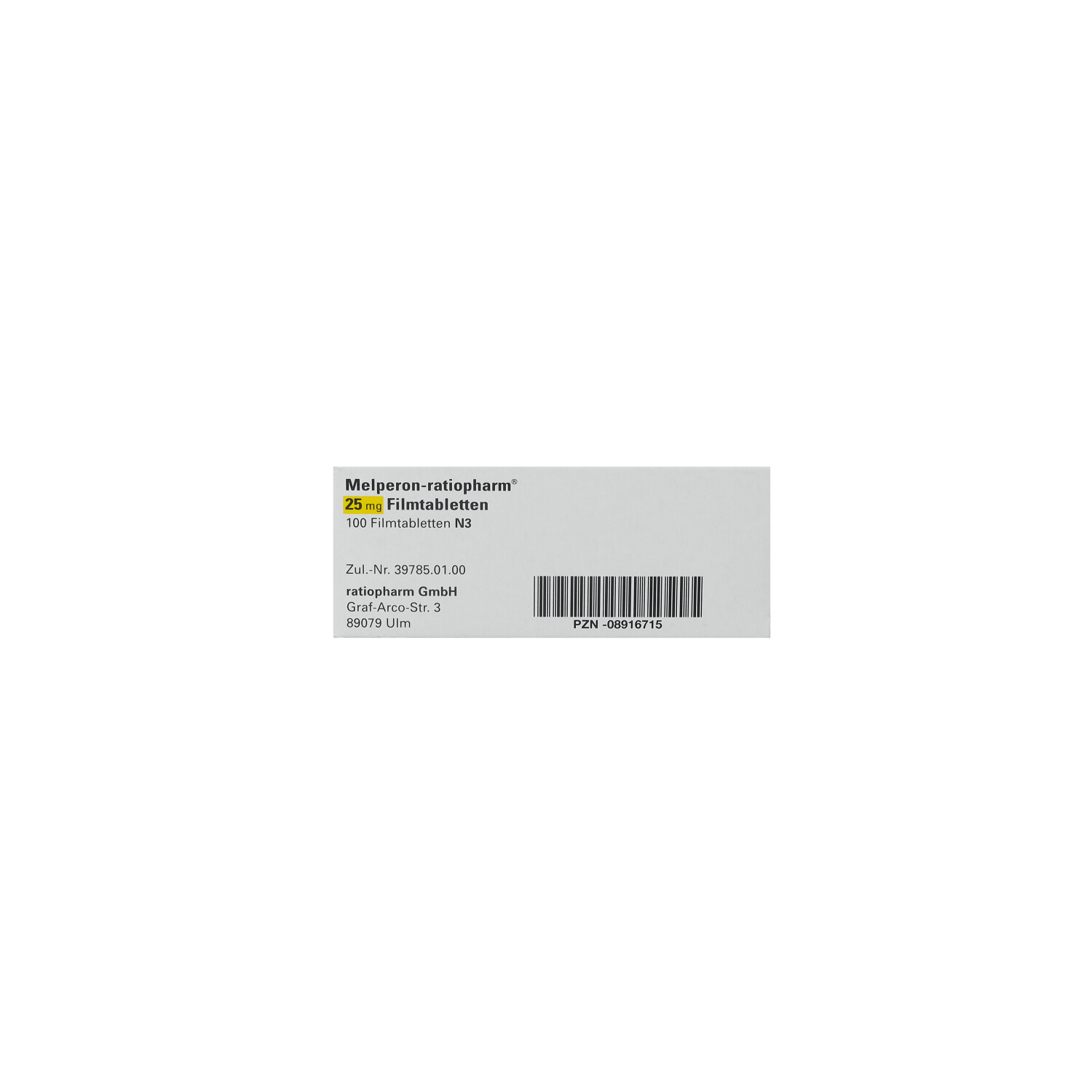 MELPERON-ratiopharm 25 mg Filmtabletten
