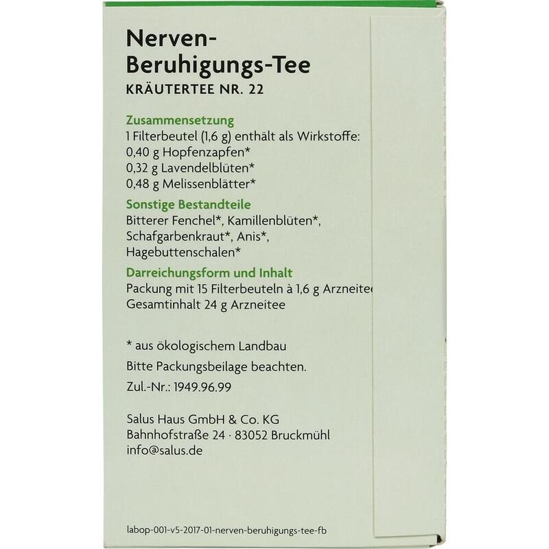 NERVEN-BERUHIGUNGS-Tee Kräutertee Nr.22 Bio Salus
