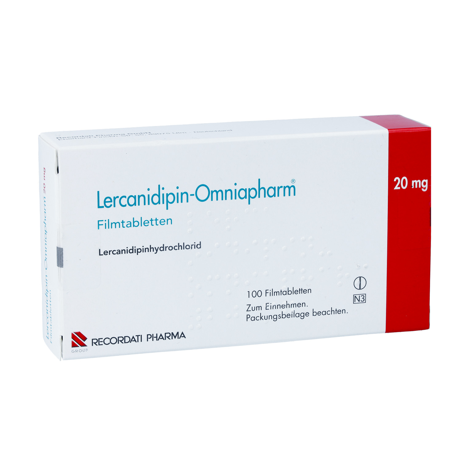 LERCANIDIPIN Omniapharm 20 mg Filmtabletten