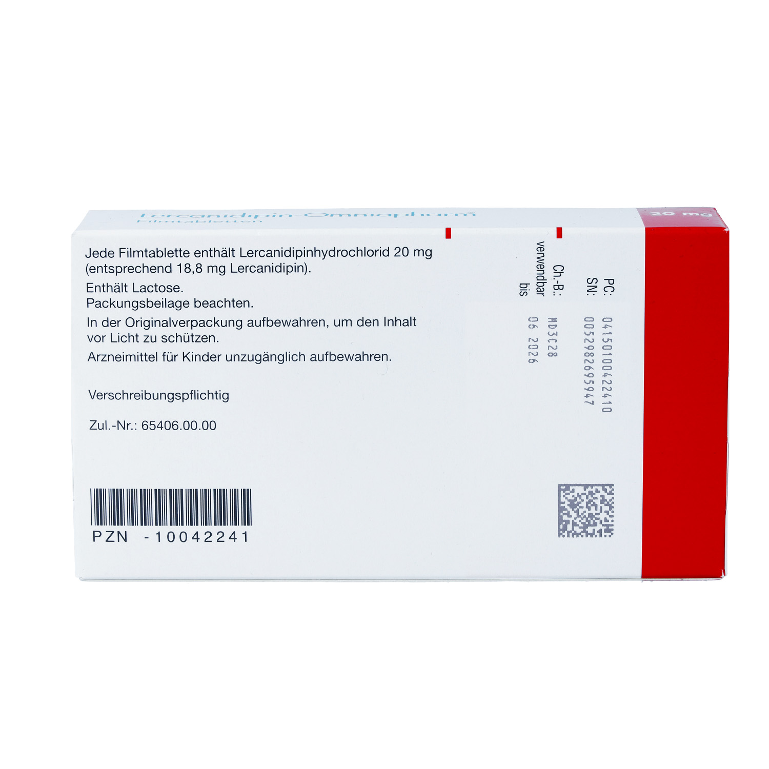 LERCANIDIPIN Omniapharm 20 mg Filmtabletten