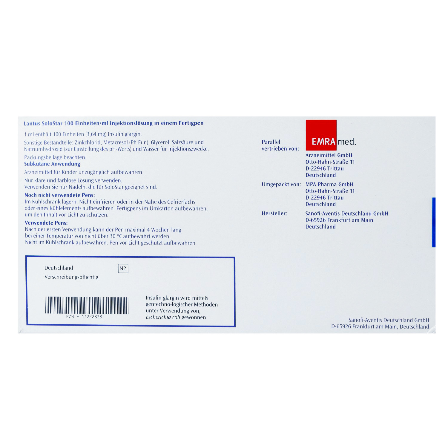 LANTUS 100 E/ml SoloStar Inj.-Lsg.i.e.Fertigpen