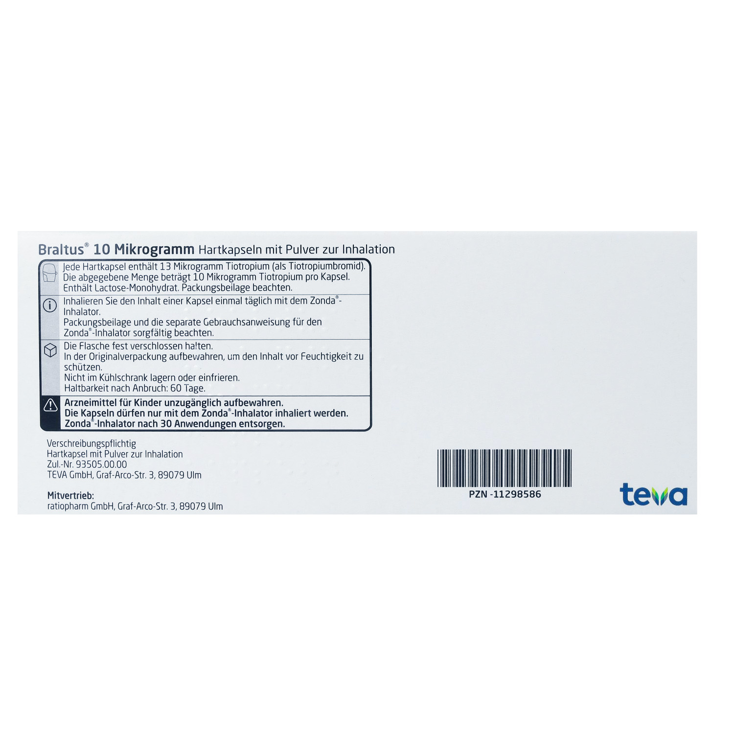 BRALTUS 10 μg + 3 Zonda-Inhalat.Hartk.m.Plv.z.Inh.