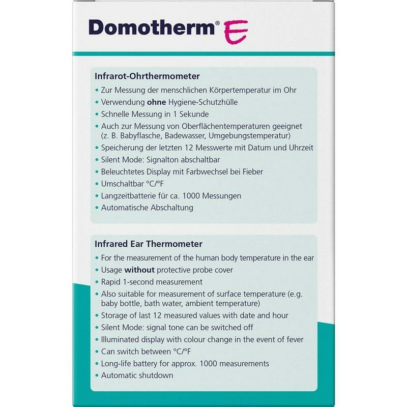 DOMOTHERM E Infrarot-Ohrthermometer schutzhül.frei