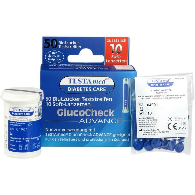 TESTAMED GlucoCheck Advance 50 Teststr.m.10 Lanz.