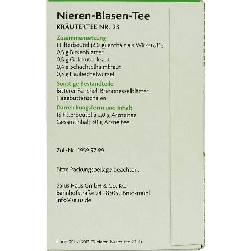 NIEREN BLASEN Tee Kräutertee Nr.23 Salus Fbtl.
