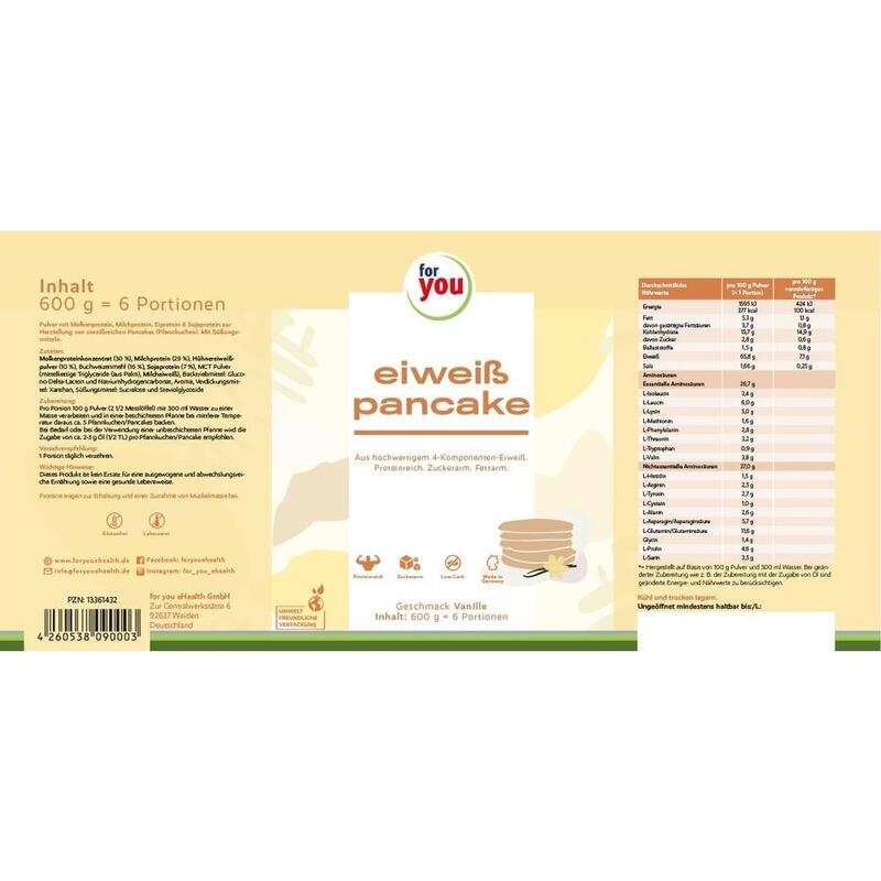 FOR YOU eiweiß pancakes Vanille Pulver