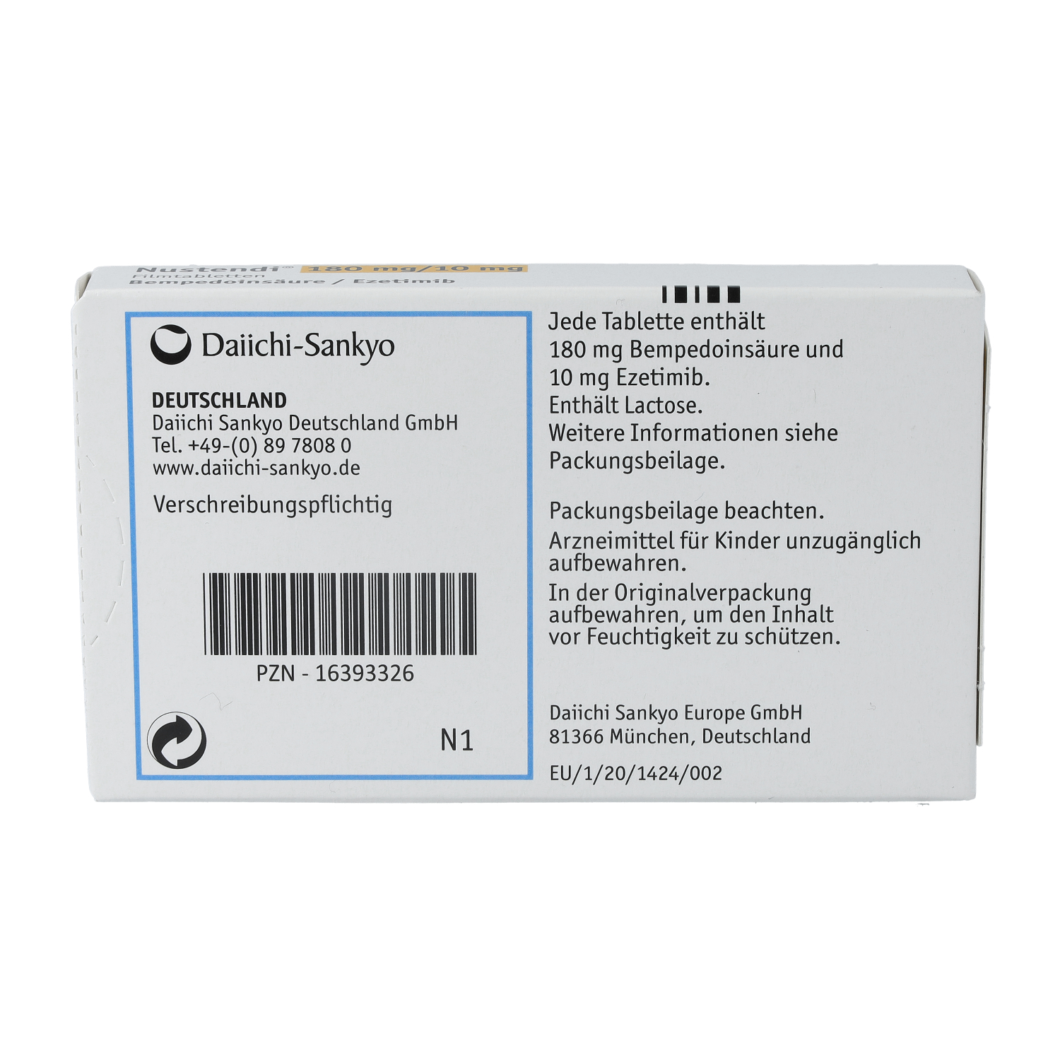 NUSTENDI 180 mg/10 mg Filmtabletten