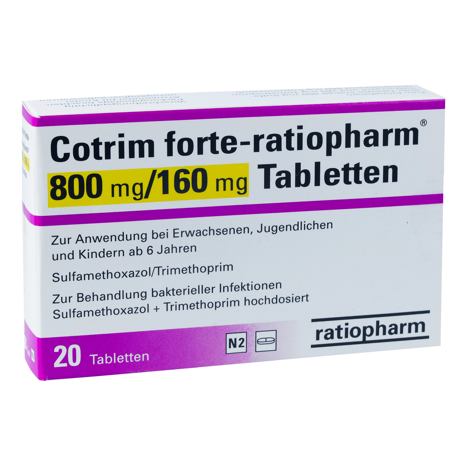 COTRIM forte-ratiopharm 800 mg/160 mg Tabletten