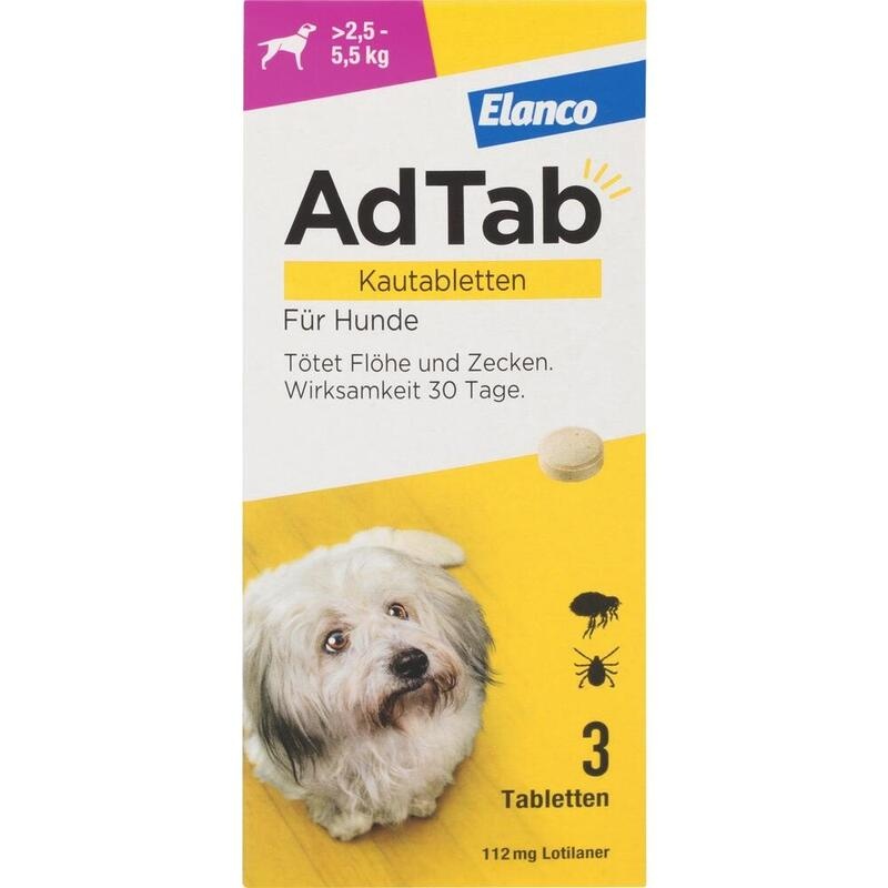 ADTAB 112 mg Kautabletten für Hunde >2,5—5,5 kg