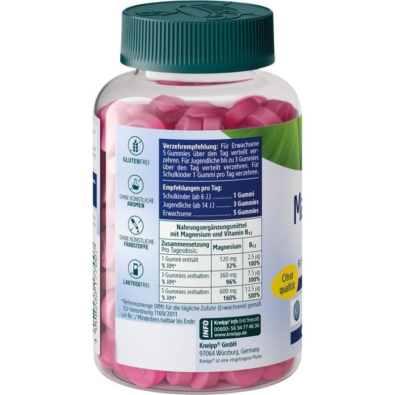 KNEIPP Magnesium+B12 Gummi Himbeer
