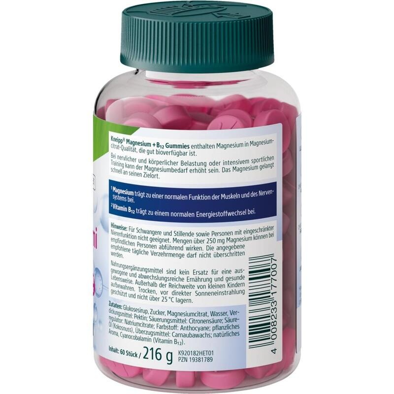 KNEIPP Magnesium+B12 Gummi Himbeer