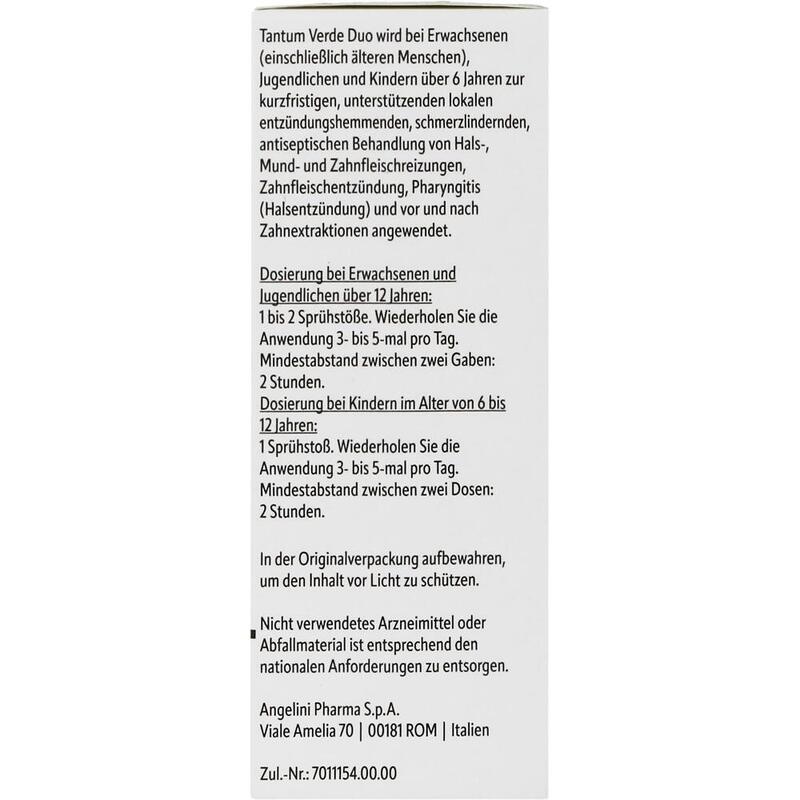 TANTUM VERDE duo 1,5mg/ml+5mg/ml Spray Anw.Mundhö.