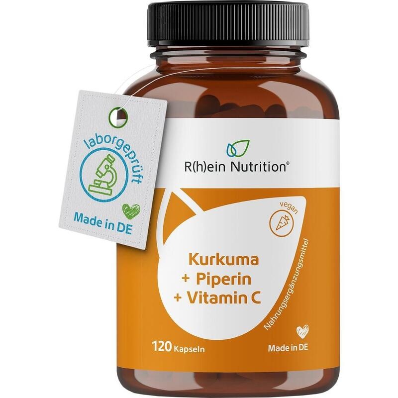 KURKUMA 95% Curcumin+Piperin+Vitamin C vegan Kaps.